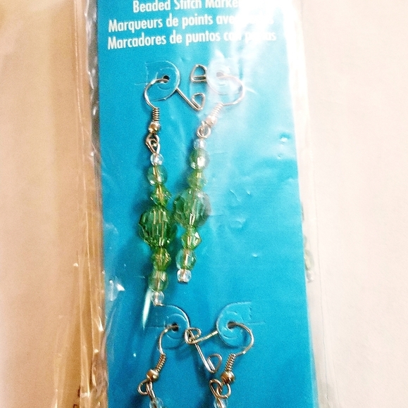 Boye Beaded Stitch Markers Green Package of 4 Lot of 4 New - Picture 3 of 8
